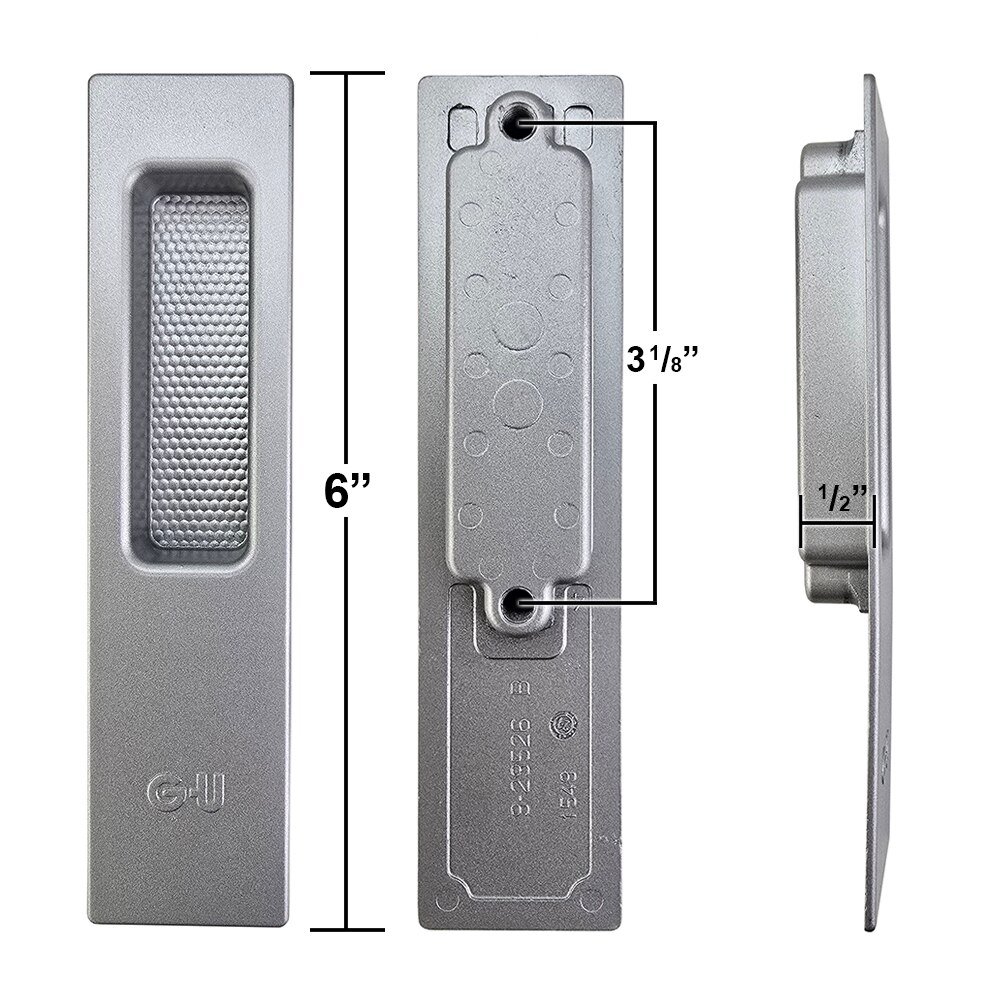 GU Lift Slide Outside Flush Pull - Dimensions